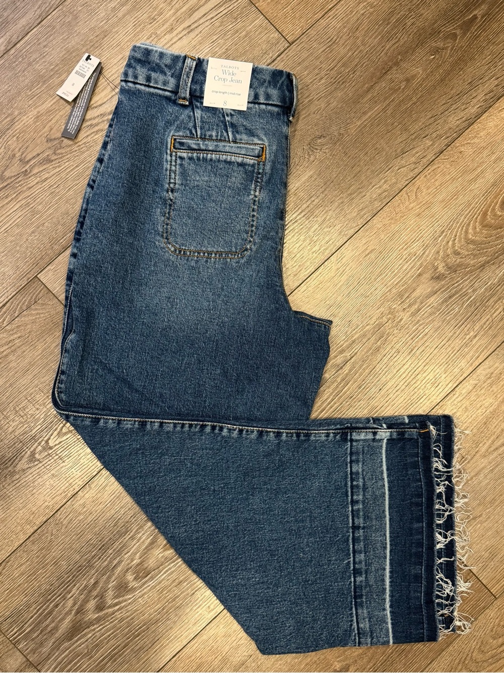NWT Talbots Wide Crop Length Mid Rise Jeans - Tillary Wash.